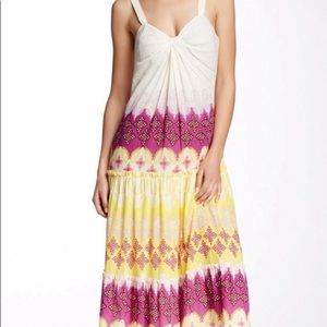 NWT Diane von Furstenberg summer maxi white yellow purple dress